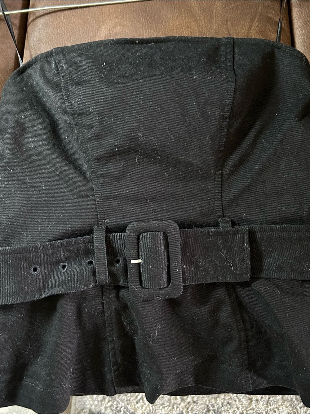 Express Black Belted Corset Type Top